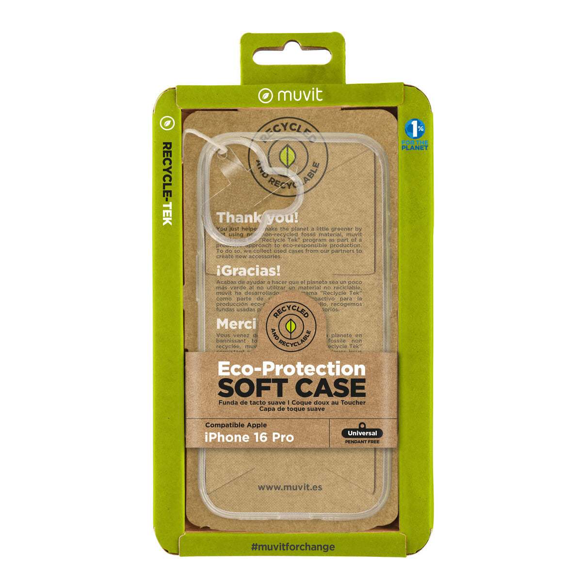 Protection pour téléphone portable Muvit for Change iPhone 16