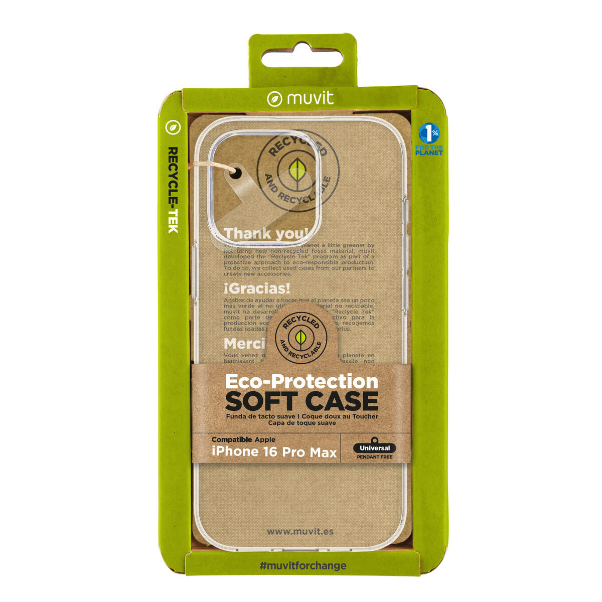 Protection pour téléphone portable Muvit for Change iPhone 16 Pro Max