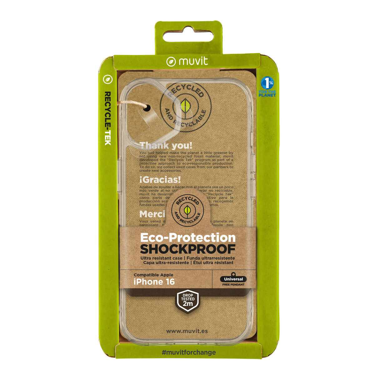 Protection pour téléphone portable Muvit for Change iPhone 16