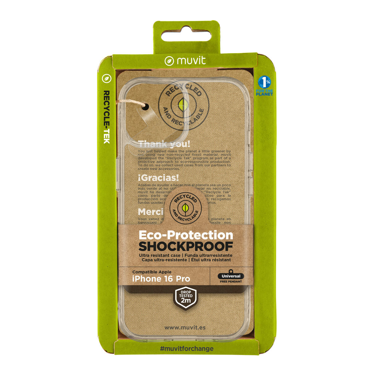 Protection pour téléphone portable Muvit for Change iPhone 16 Pro