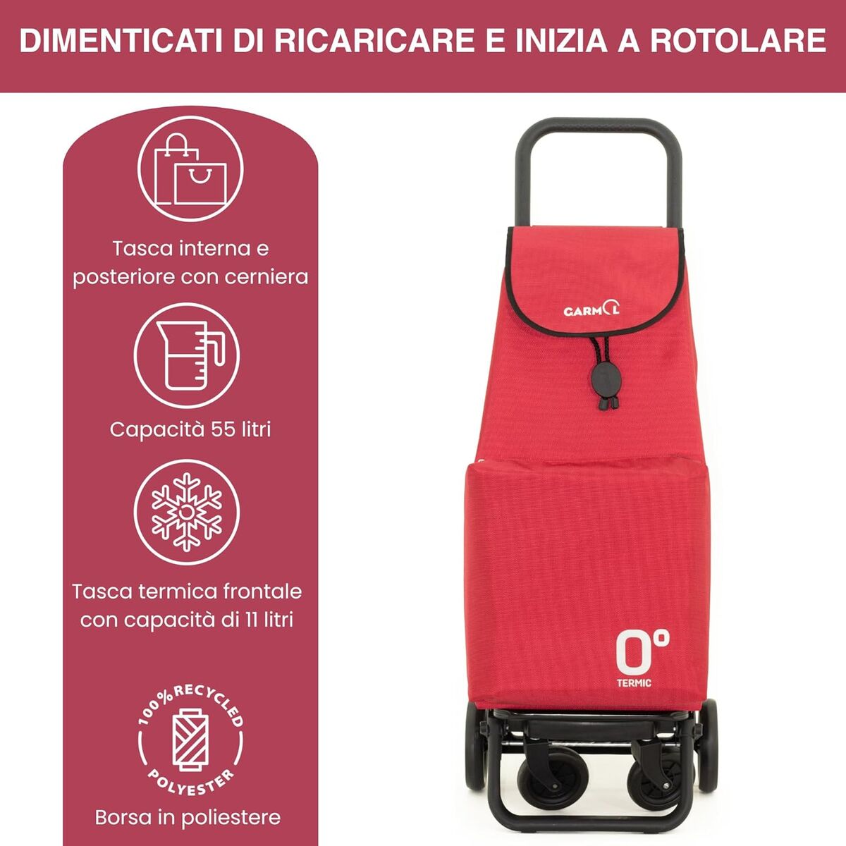 Panier à Courses Garmol 218TG360 TRA Rouge