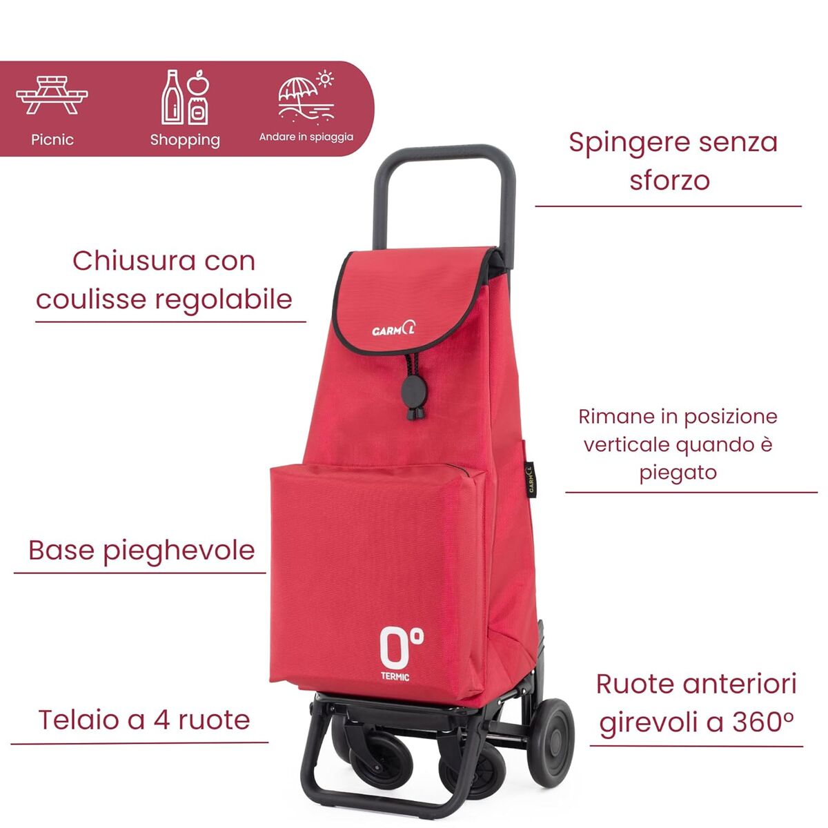 Panier à Courses Garmol 218TG360 TRA Rouge