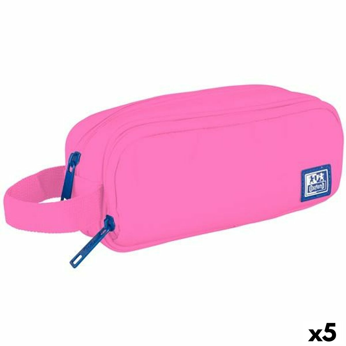 Trousse d'écolier Oxford KANGOO YOUNG PROOF B-SMART Rose 22,5 x 9,5 x 7 cm (5 Unités)