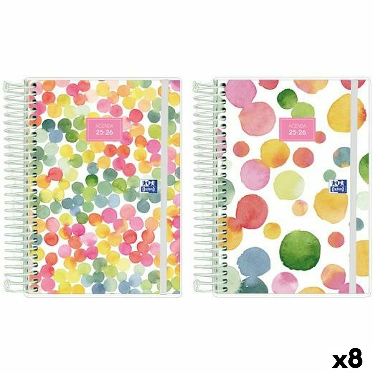 Agenda Oxford JOY 1/8 12 x 18 cm 2025-2026 (8 Unités)