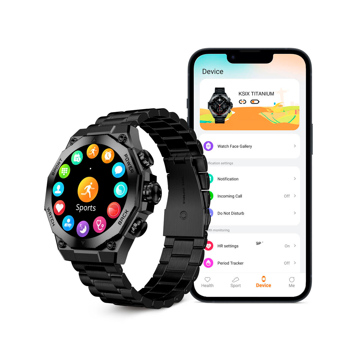 Montre intelligente KSIX Titanium Noir 1,43"