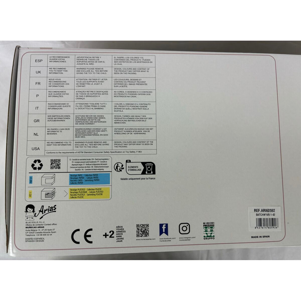 Bébé poupée Arias Elegance Dafne 40 cm