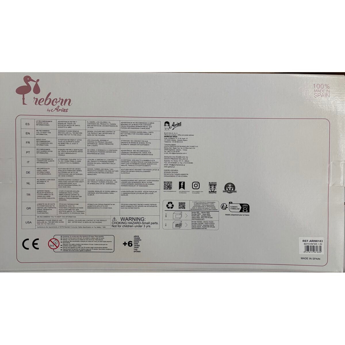 Poupée nouveaux-nés Arias Lain 45 cm