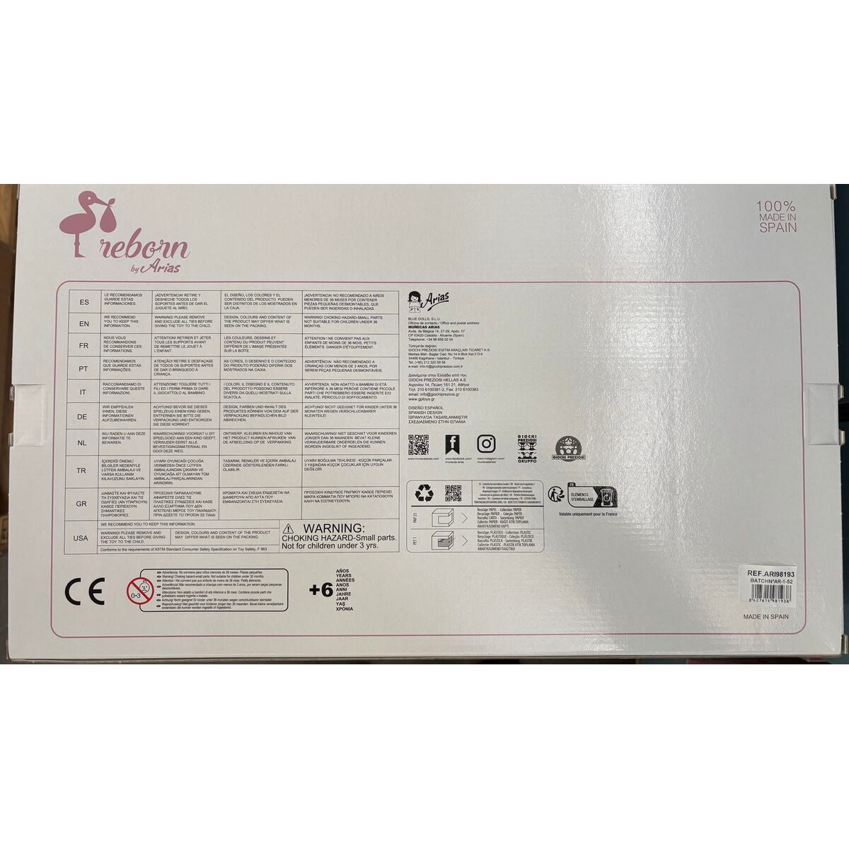 Bébé poupée Arias Sasha 45 cm