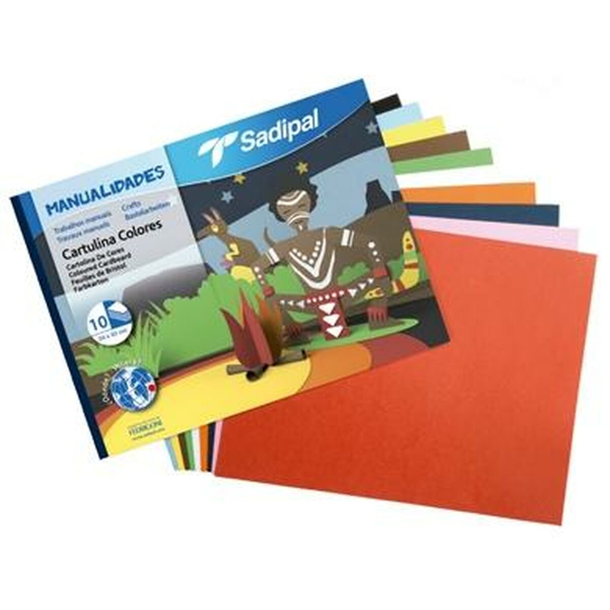 Papiers carton Sadipal Multicouleur 32 x 24 cm (10 Unités)