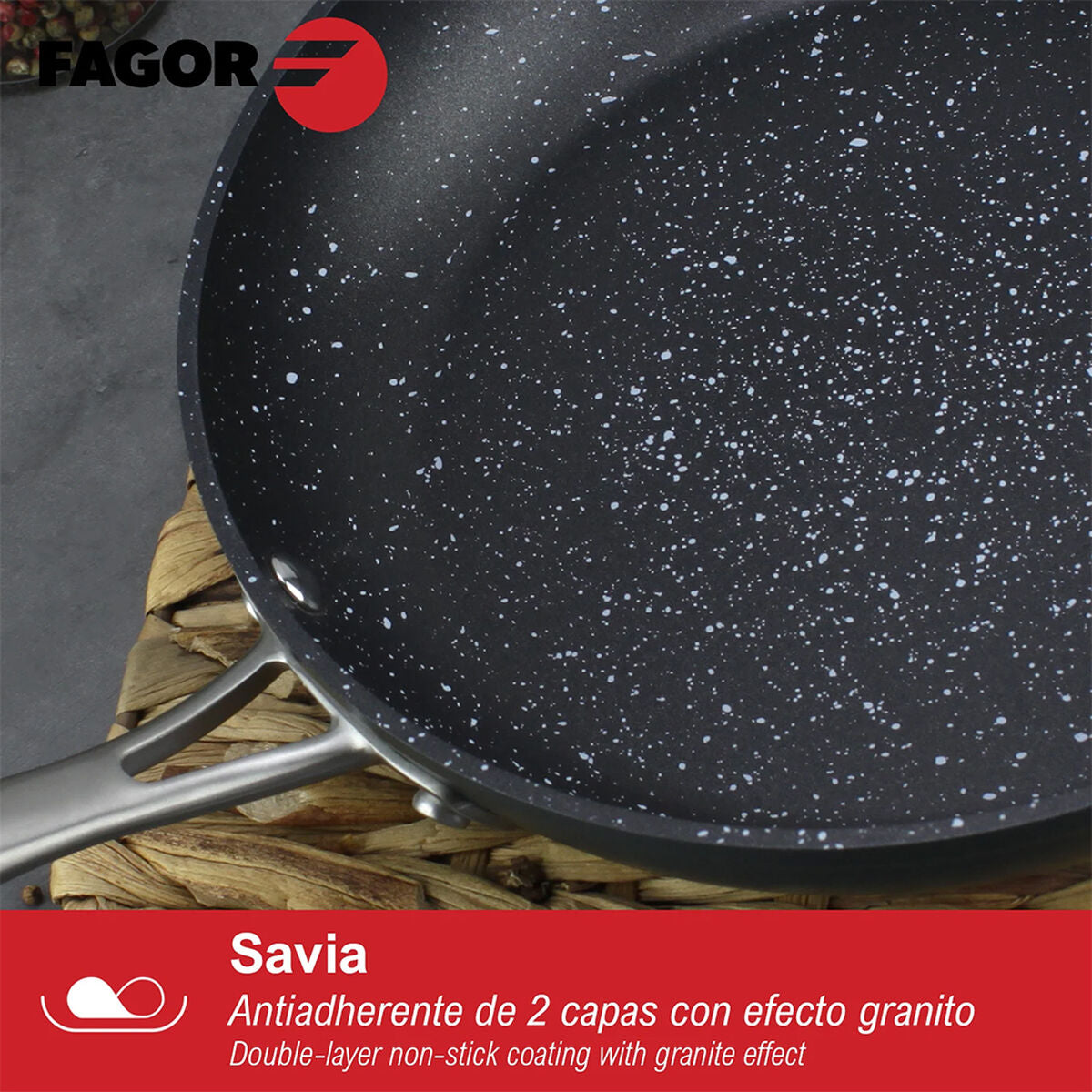 Poêle Fagor Savia Aluminium forgé Argenté Ø 26 cm