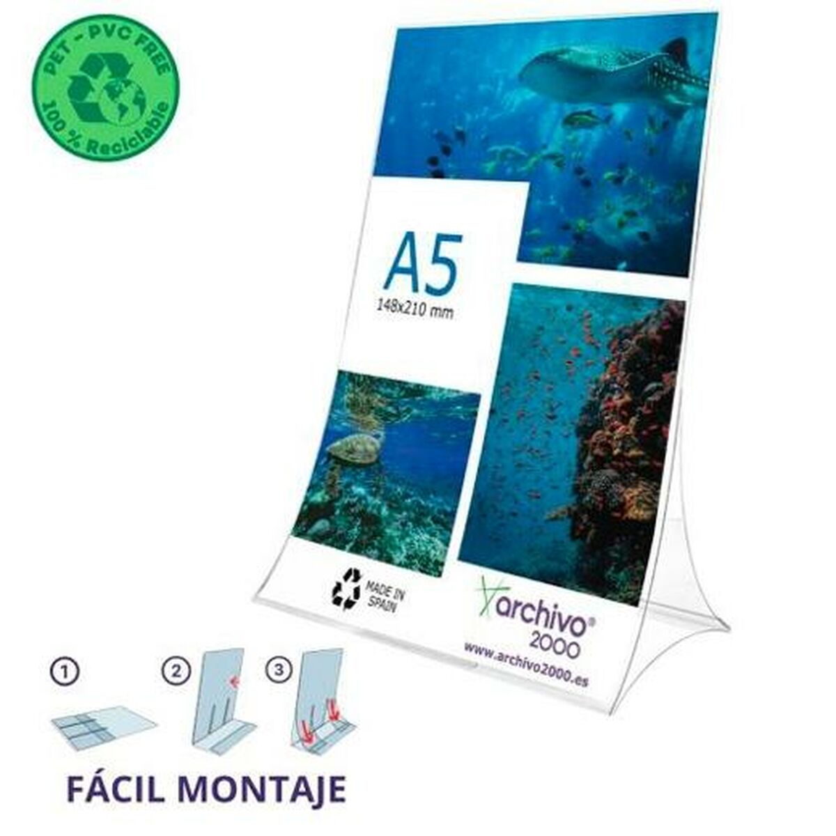 Présentoir de comptoir Archivo 2000 Transparent A5 PET
