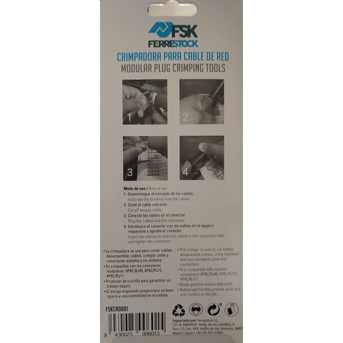 Sertissage Ferrestock  RJ45 / RJ11 Pinces à dénuder