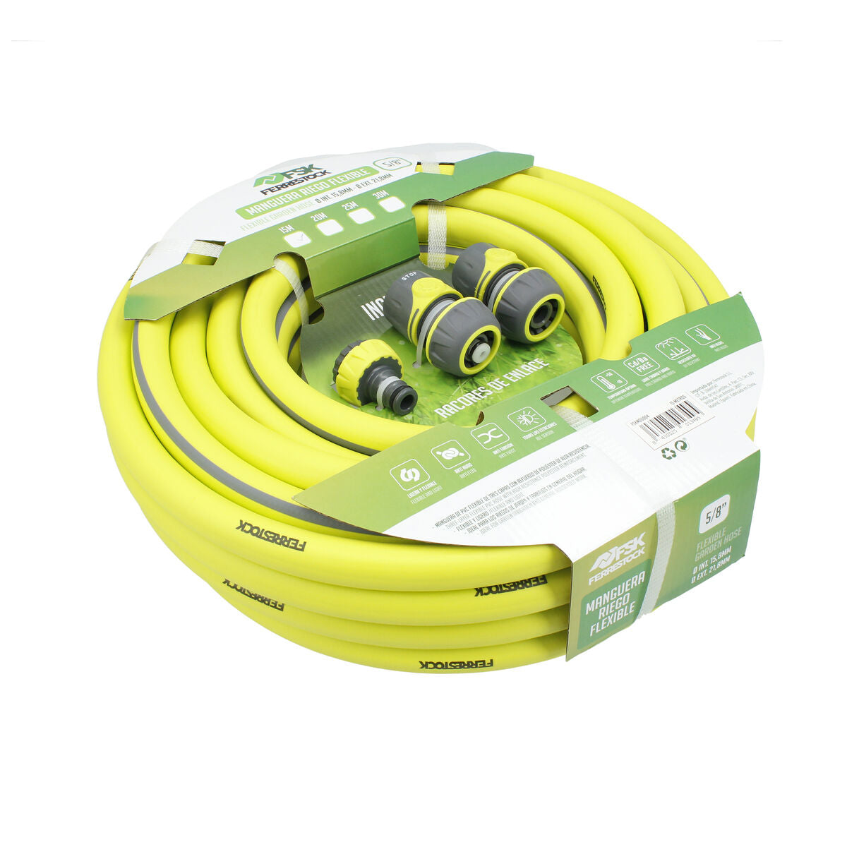 Tuyau d'arrosage Ferrestock 5/8" Polyester 15 m Ø 15 mm Flexible