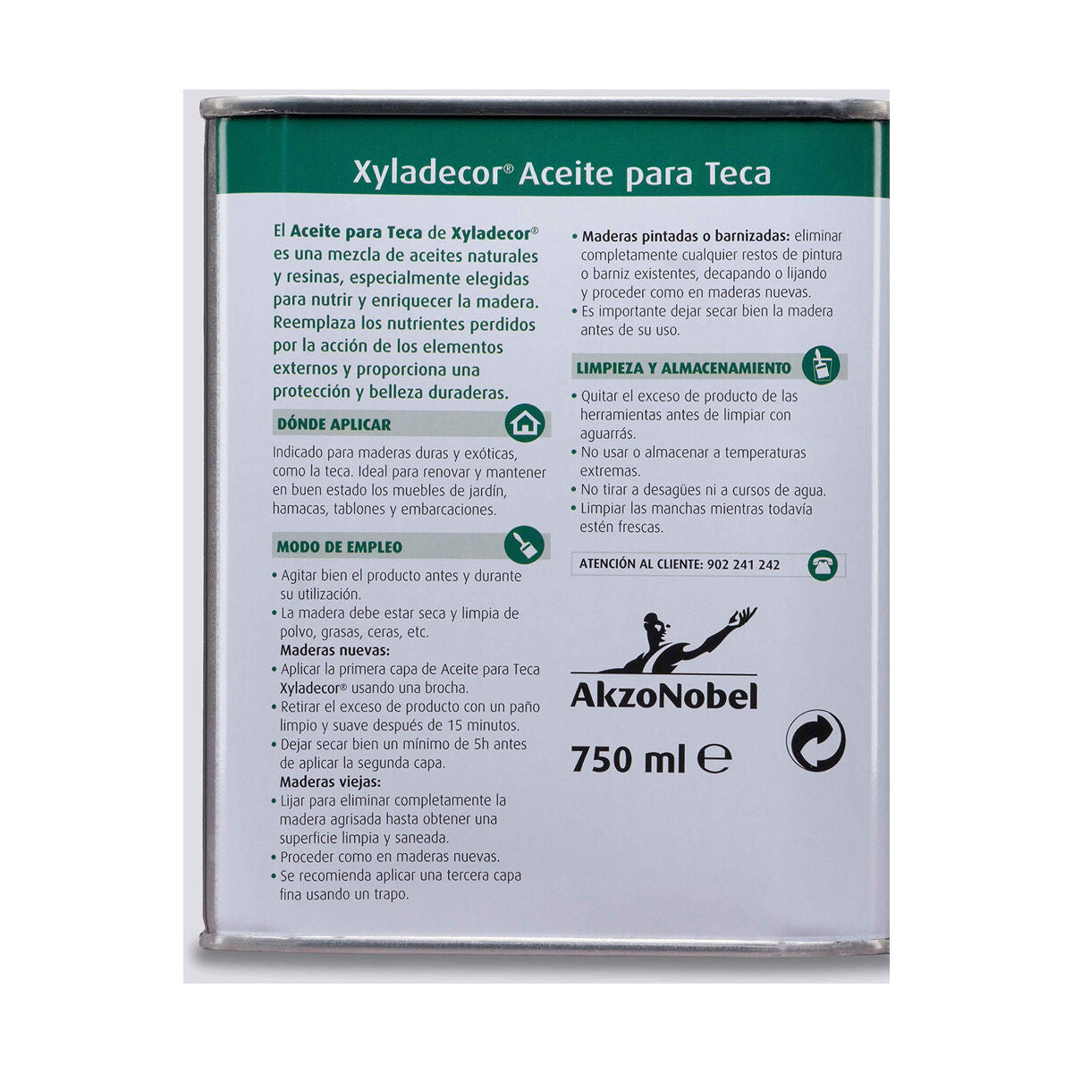 Huile pour teck AkzoNobel Xyladecor Miel 750 ml Mat