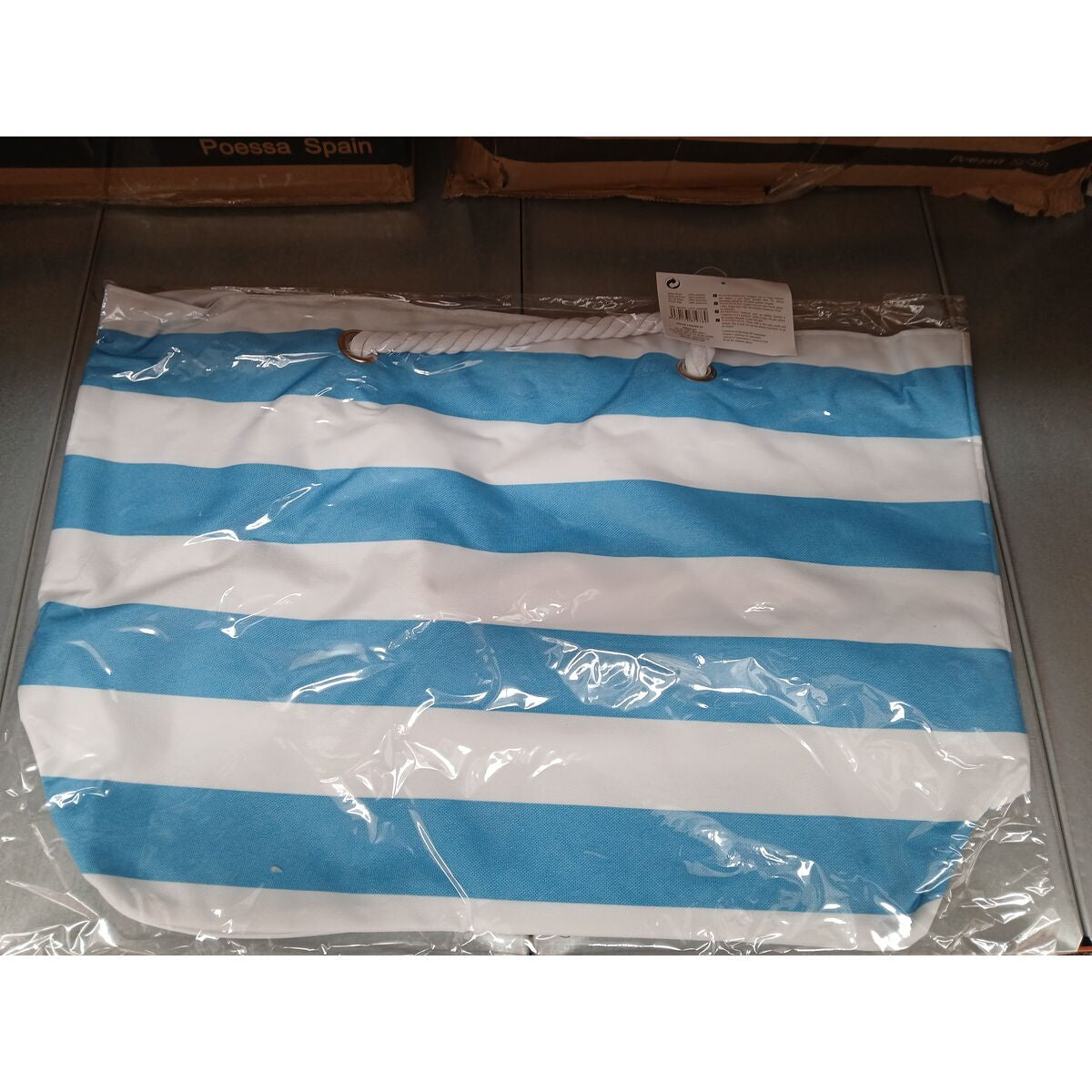 Sac de plage Bismark Bleu Blanc Oxford 59 x 19 x 40 cm