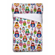 Parure de couette Pierre Cardin MATRIOSKAS Blanc Lit 1 persone 3 Pièces