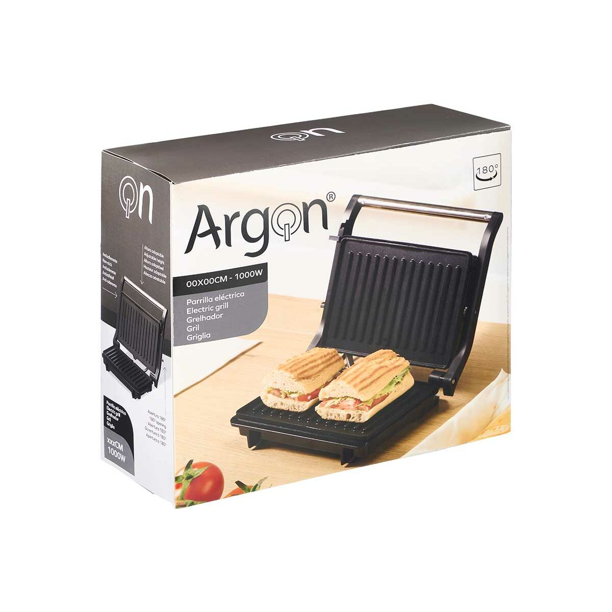 Gril contact Argon Noir 1000 W