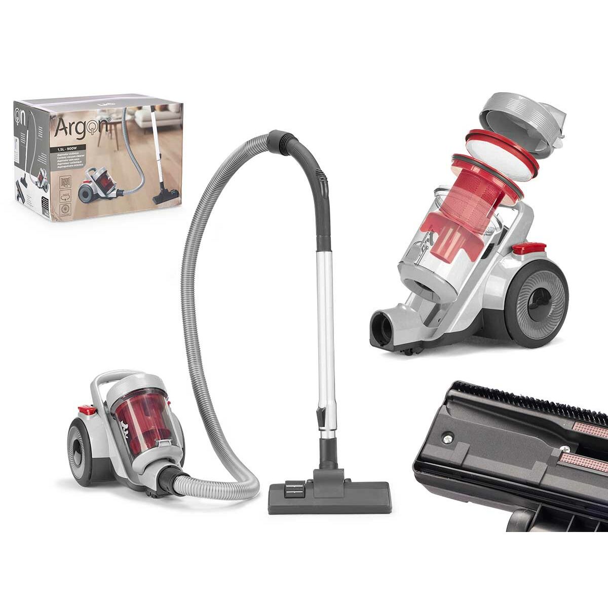 Aspirateur Argon Rouge Gris 900 W