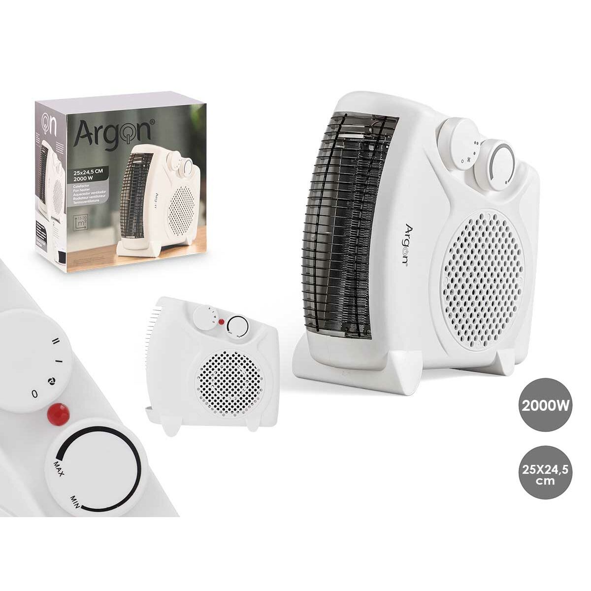 Chauffage Vertical Argon Blanc 2000 W