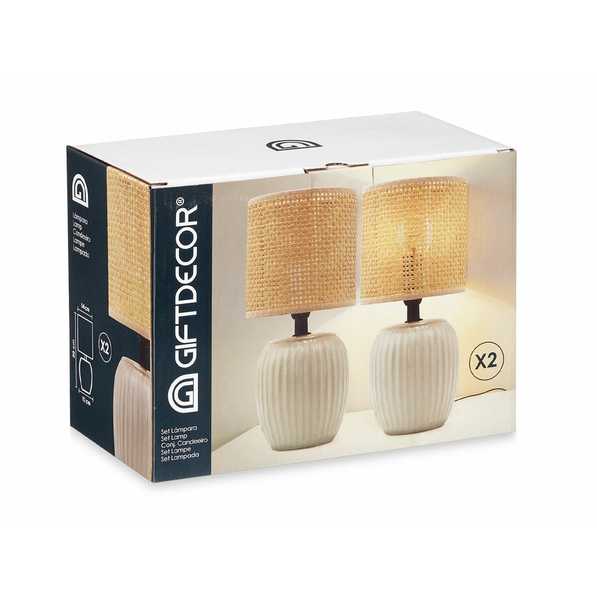 Lampe de bureau Gift Decor Blanc 60 W 2 Unités
