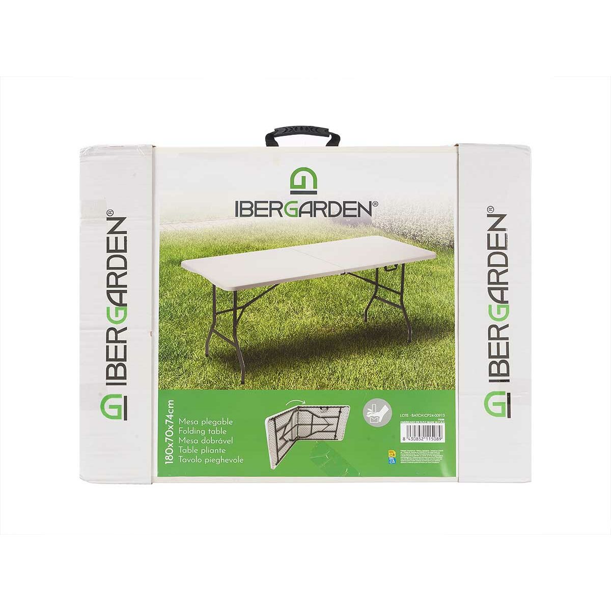 Table Piable Ibergarden Blanc Gris 180 x 70 x 174 cm