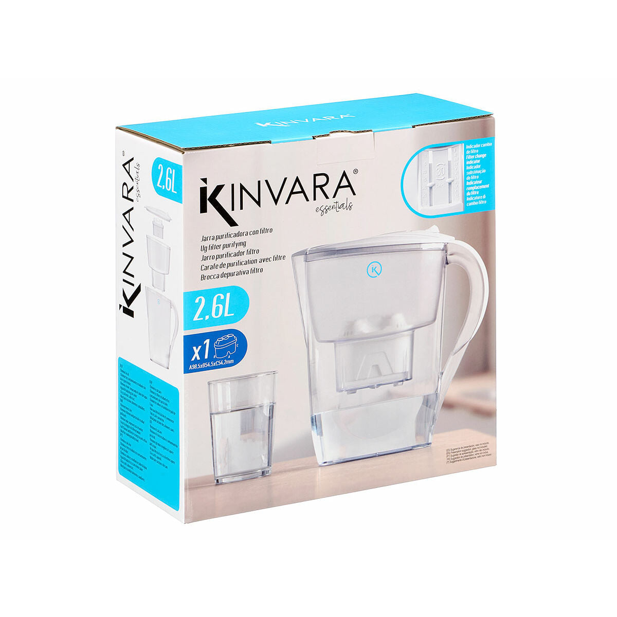Carafe Filtrante Kinvara Blanc Transparent ABS 2,6 L
