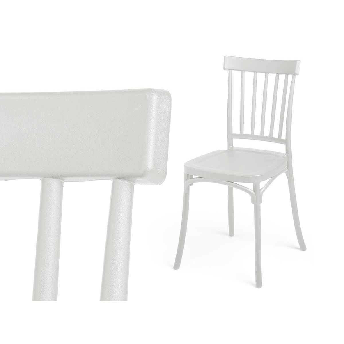 Chaise Gift Decor Blanc polypropylène 42 x 81,5 x 45 cm Barres