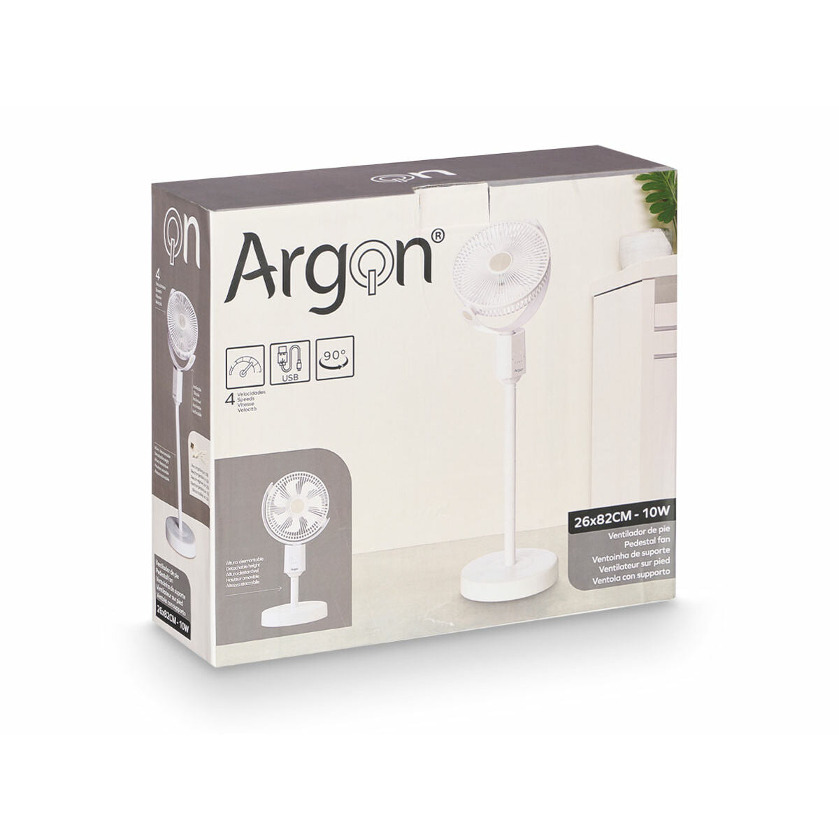 Ventilateur sur Pied Argon Blanc 10 W