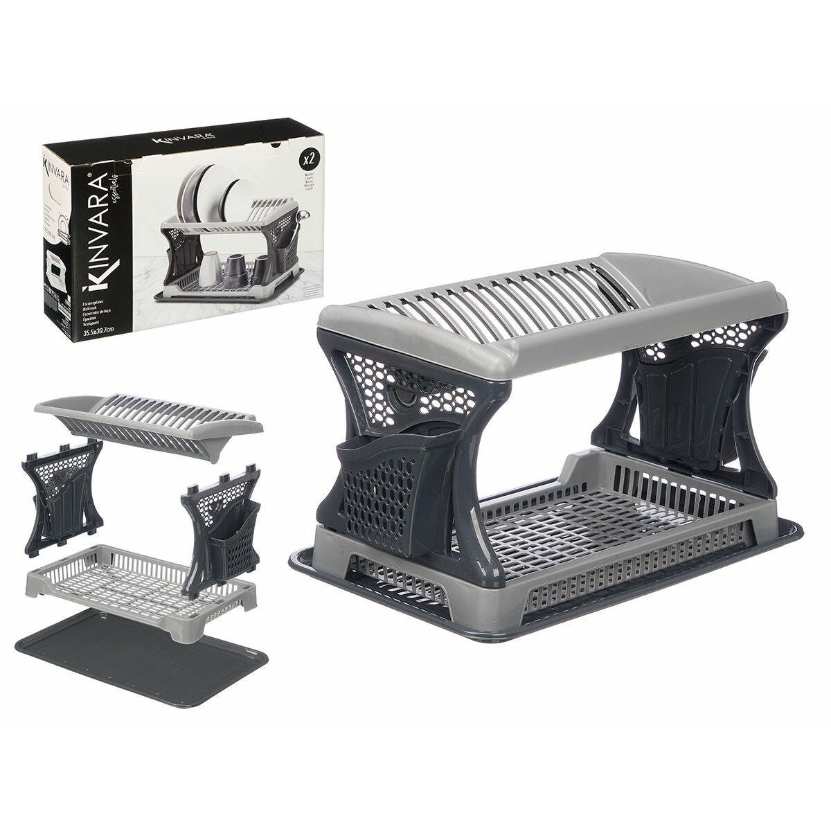 Égouttoir pour Évier Kinvara Gris 47,5 x 30 x 27,5 cm