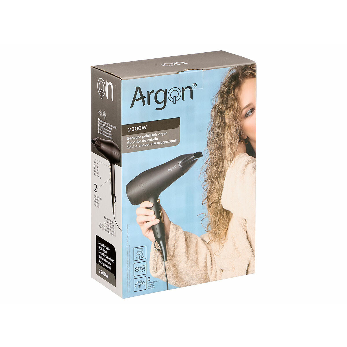 Sèche-cheveux Argon Noir Doré 2200 W