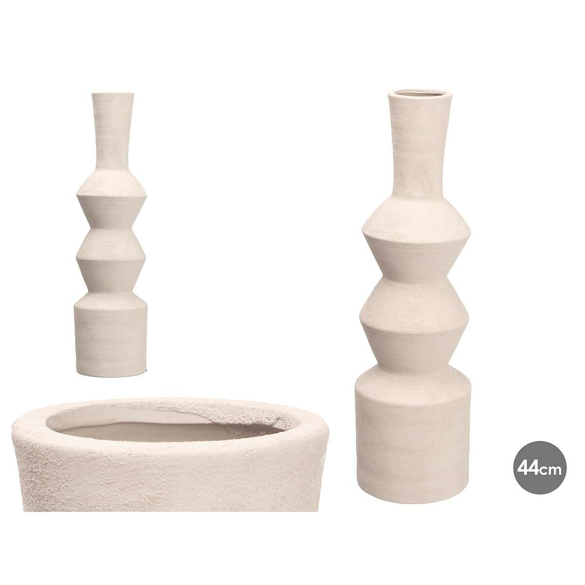 Vase Gift Decor Blanc Céramique Géométrique 15 x 60 x 15 cm