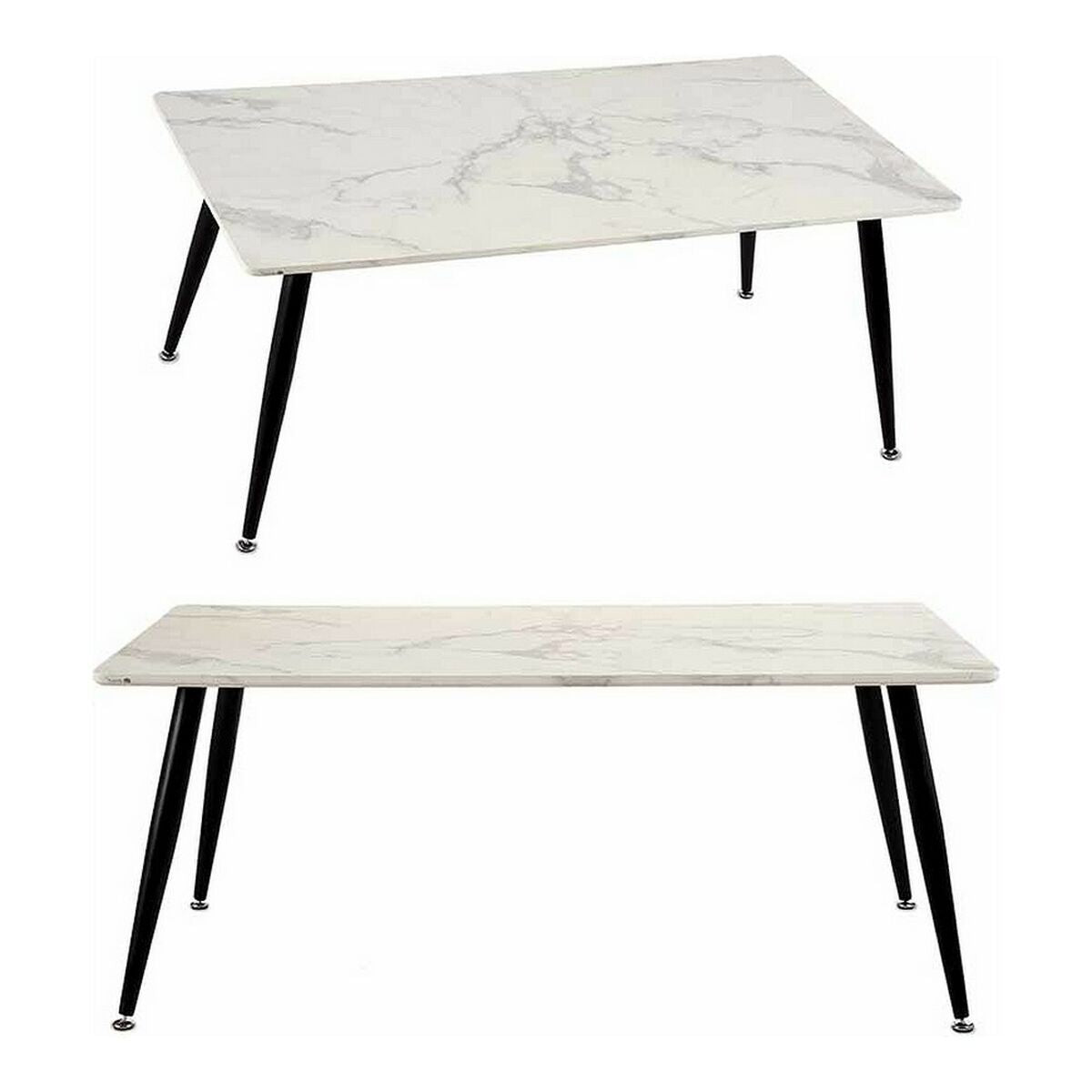 Table Basse Gift Decor Blanc Noir 60 x 110 x 45 cm Marbre