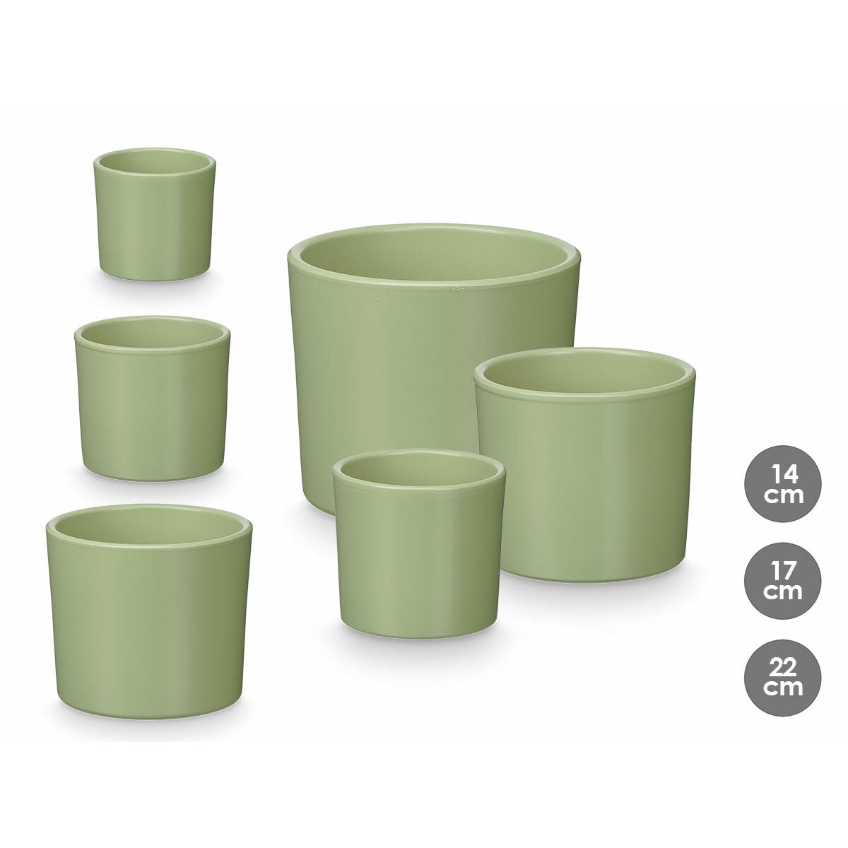 Set de pots Ibergarden Menthe Argile Ø 14 cm Ø 22 cm Ø 17 cm 3 Pièces