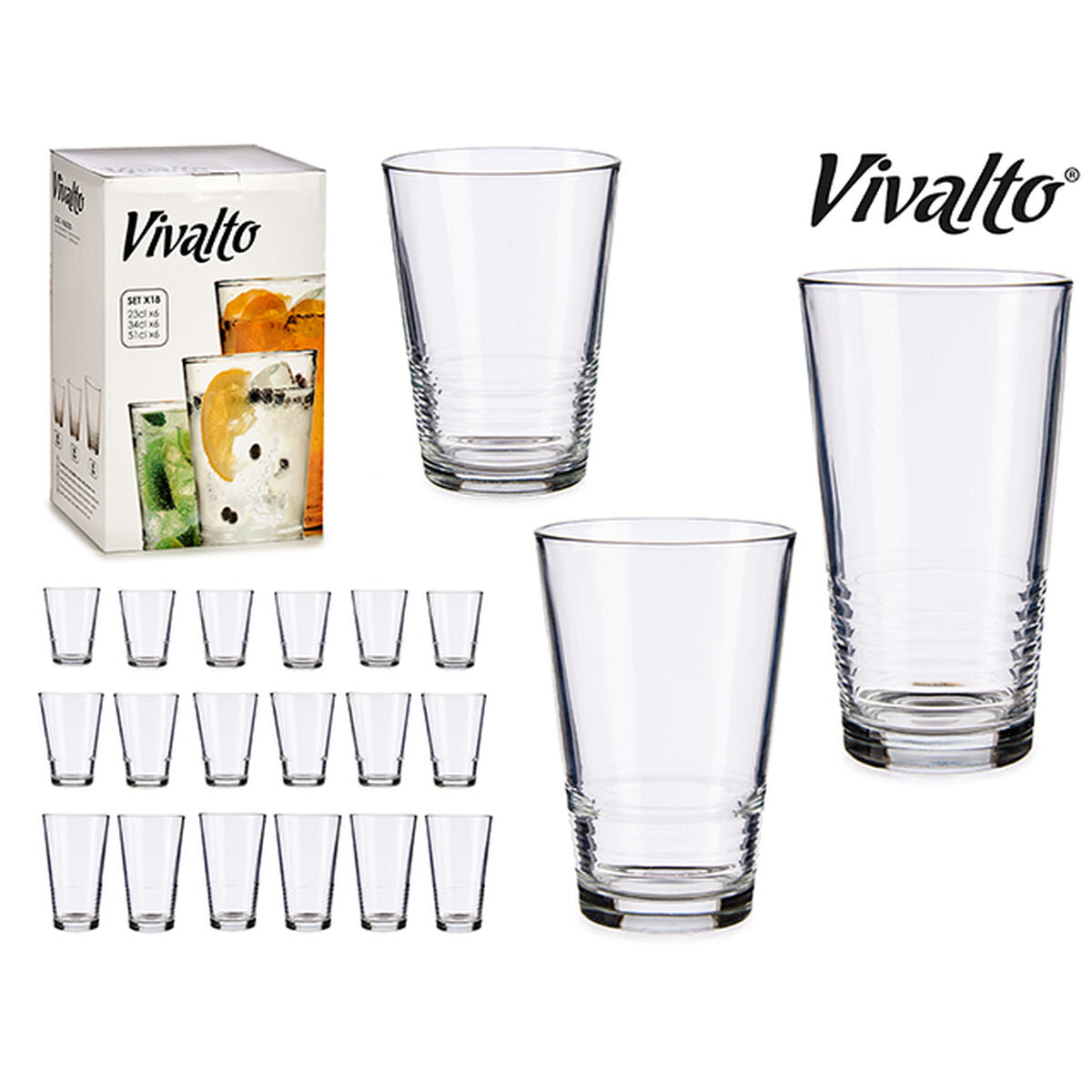 Set de Verres Vivalto Transparent verre