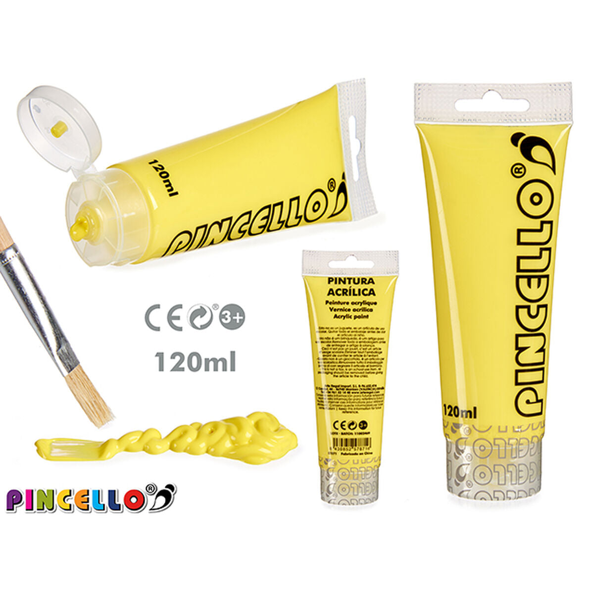 Peinture acrylique Pincello Jaune 120 ml
