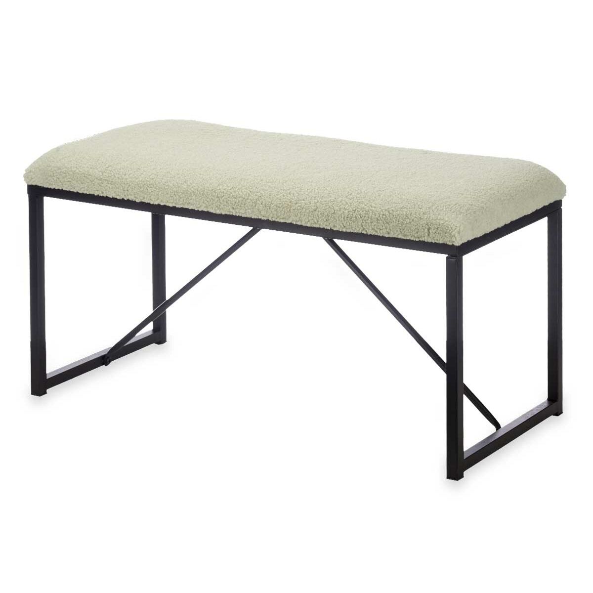 Banc Gift Decor Vert Métal Tissu 81 x 42 x 38 cm