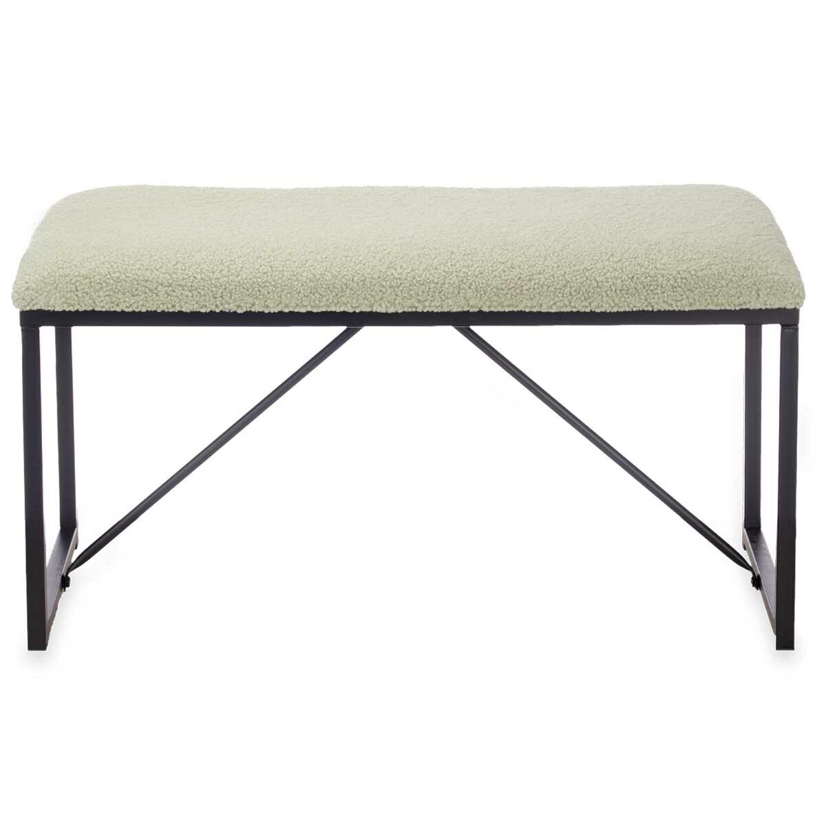 Banc Gift Decor Vert Métal Tissu 81 x 42 x 38 cm