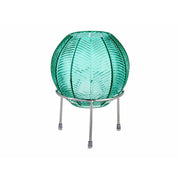 Vase Gift Decor Bleu Argenté Argent Métal verre Ballon 14,5 x 19,5 x 14,5 cm