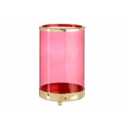 Bougeoir Gift Decor Rose Doré Métal verre 12,2 x 19,5 x 12,2 cm Cylindre