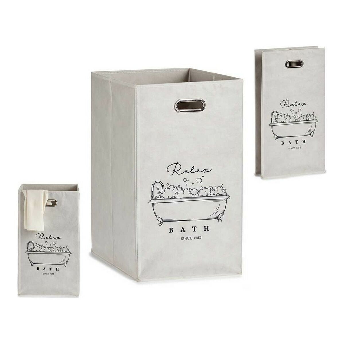 Panier Multi-usages Berilo Relax Bath Blanc Carton 60 L 35 x 57 x 35 cm Pliable