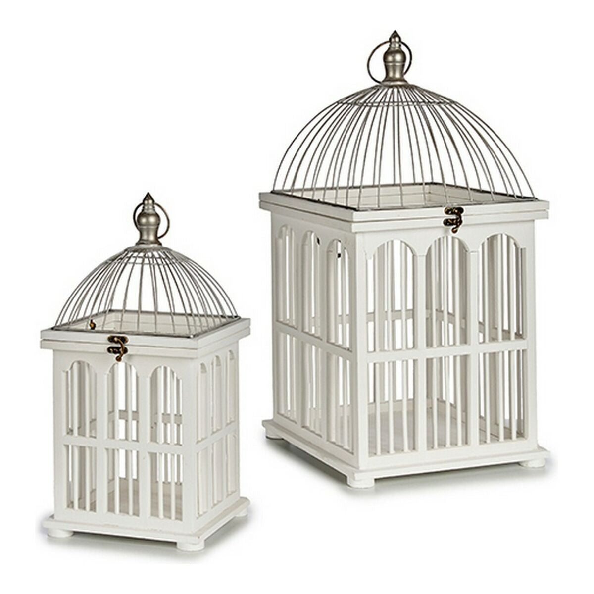 Cage décorative Gift Decor 1014056 Blanc 30 x 59 x 30 cm (2 Unités)