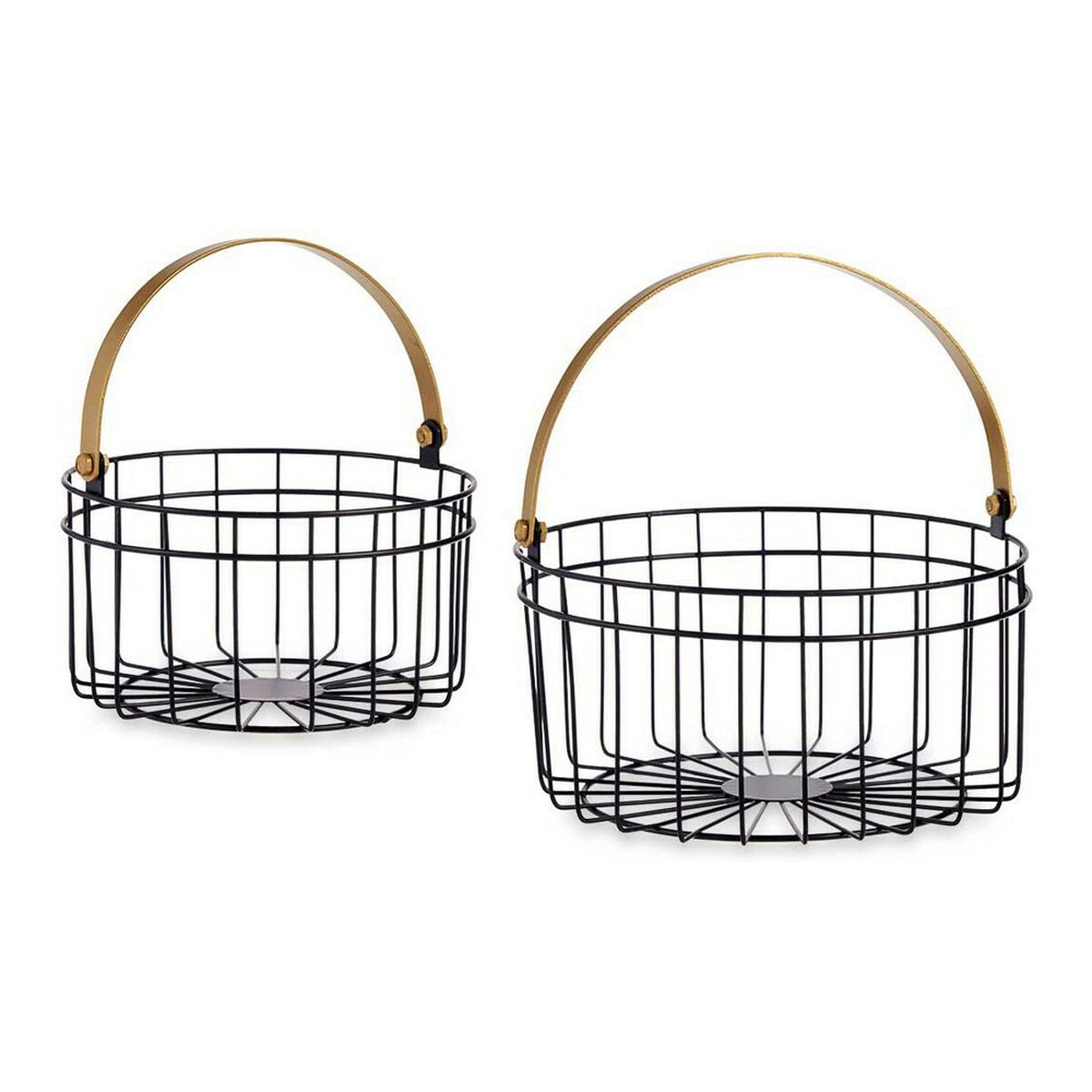 Set de basket Gift Decor Noir Doré Métal 2 Pièces