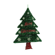 Sapin de Noël Krist+ Rouge Vert Argenté Argent polypropylène PET Plastique 44 x 58,8 x 7 cm Sapin de Noël