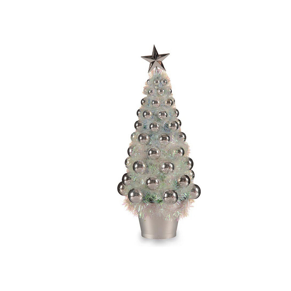 Sapin de Noël Krist+ Argenté Argent polypropylène PET Plastique Iridescent 16 x 37,5 x 16 cm