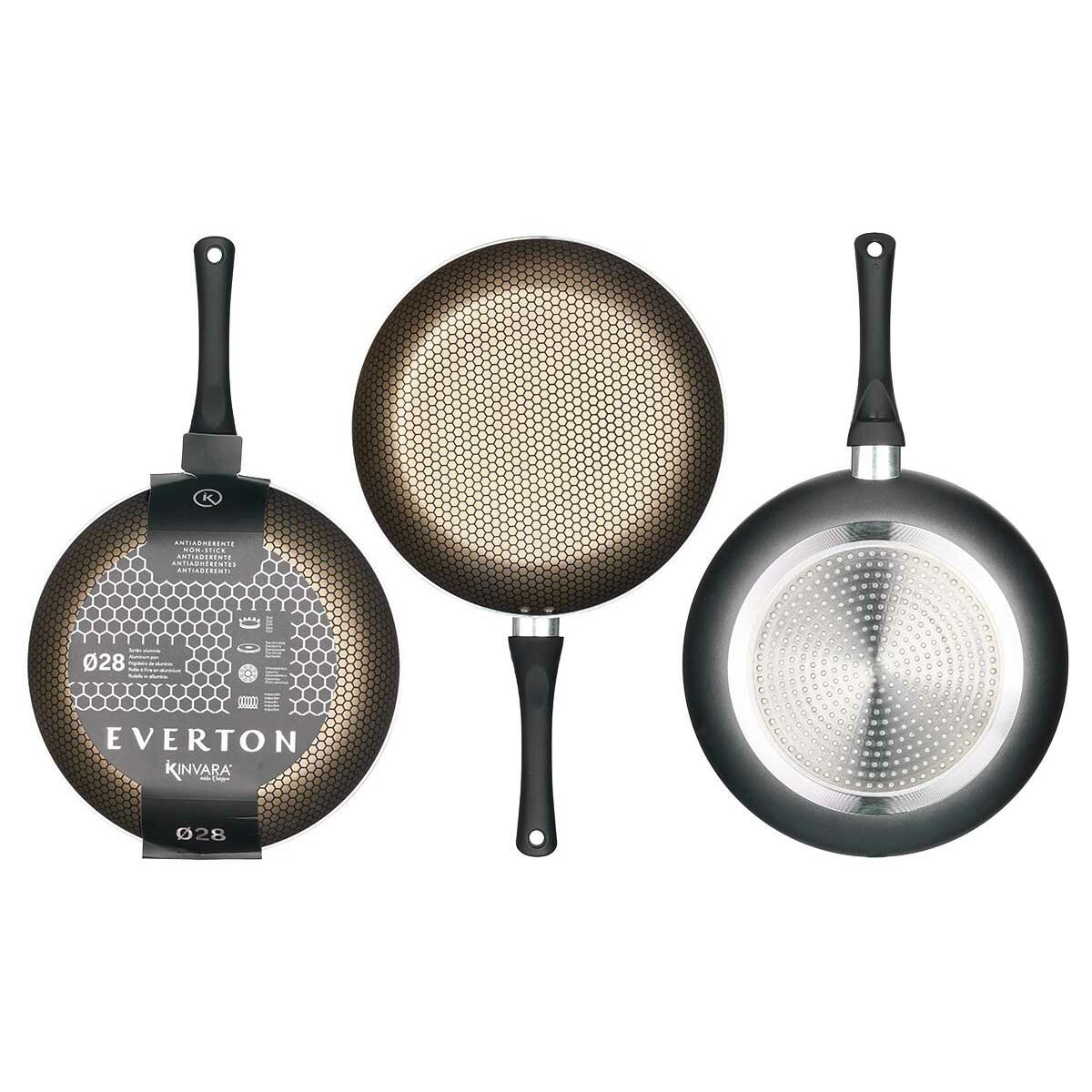 Poêle anti-adhésive Kinvara Noir Aluminium Bakélite Induction 28 cm