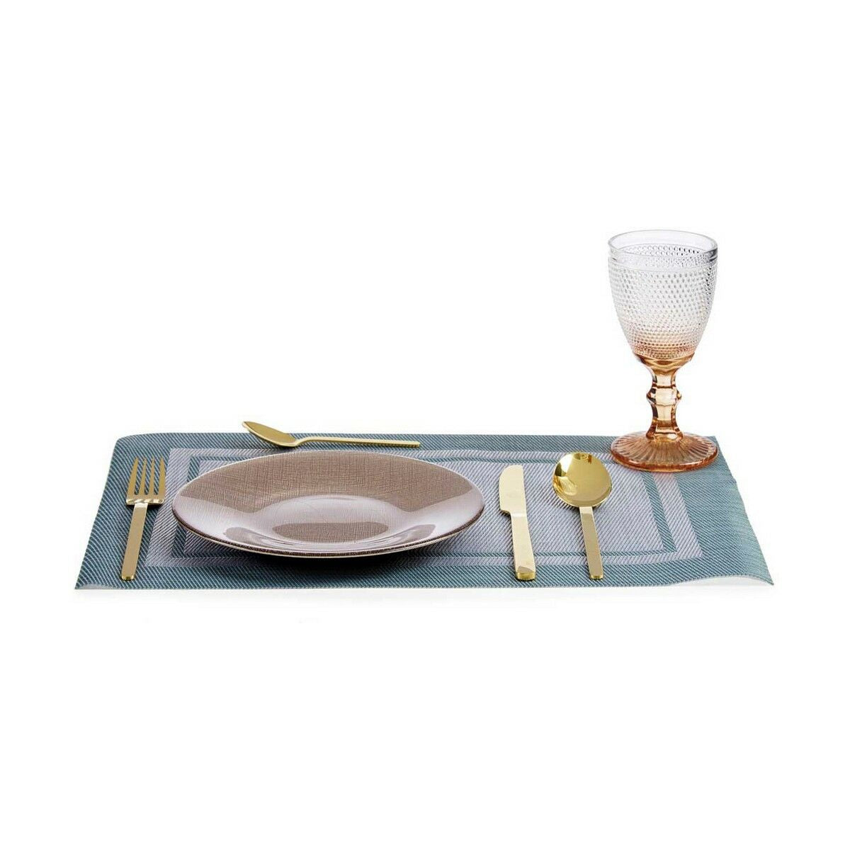 Assiette plate Vivalto 3239121P-5 Doré verre 21 x 2 x 21 cm