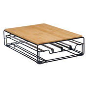 Organisateur de capsules de café Kinvara Marron Noir Naturel Métal Bambou 21 x 57 x 8,5 cm 21 x 7,5 x 31 cm 21 x 8,5 x 31 cm