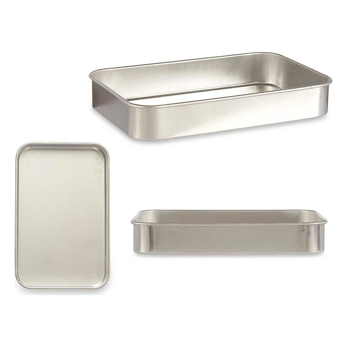 Plat à gratin Kinvara Argenté Argent Aluminium 23,5 x 6 x 36 cm 36 x 6 x 23,5 cm