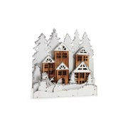 Figurine Décorative Krist+ Blanc Marron ville 44 x 44,7 x 6 cm Noël