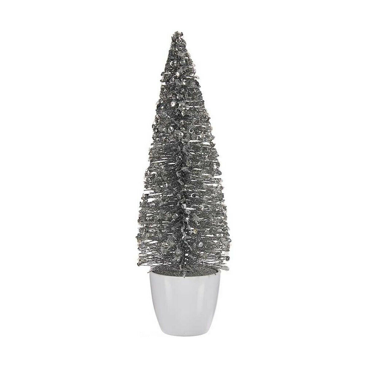 Sapin de Noël Krist+ Blanc Argenté Argent Plastique 10 x 33 x 10 cm
